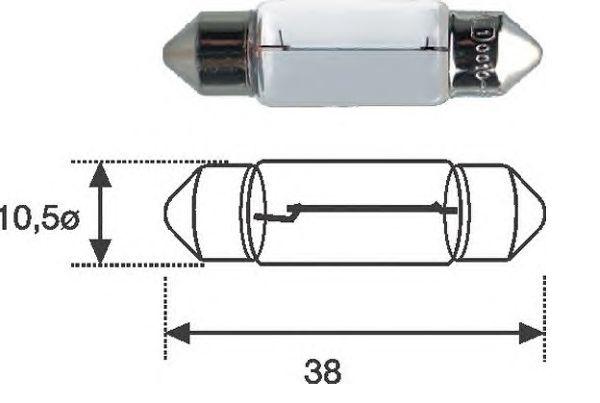 крушка сулфидна 12V 10W 10,5х38mm