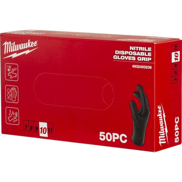 ръкавици нитрилни черни GRIP - 10/XL-50бр.