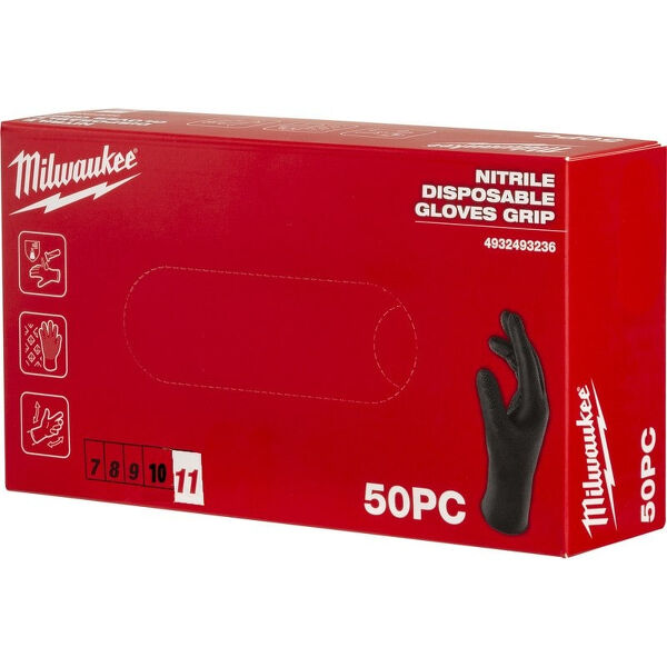 ръкавици нитрилни черни GRIP - 11/XXL-50бр