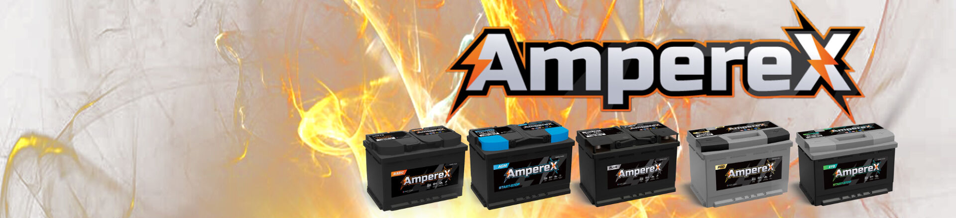 AmpereX e запазена търговска марка на “СТАРС 94“ ООД, чрез която се дистрибутират акумулатори в бюджетния клас. Продуктите под марката AmpereX предлагат на клиентите на “СТАРС 94“ ООД най-добро съотношение качество-цена, запазвайки отлично качество и технически характеристики при оптимална цена.