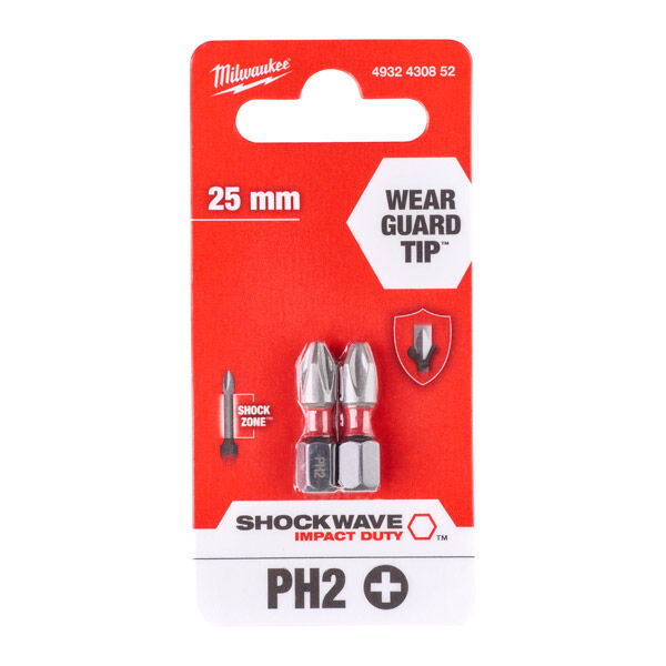 Битове PH2 25mm SHOCKWAVE блистер 2бр - заменен
