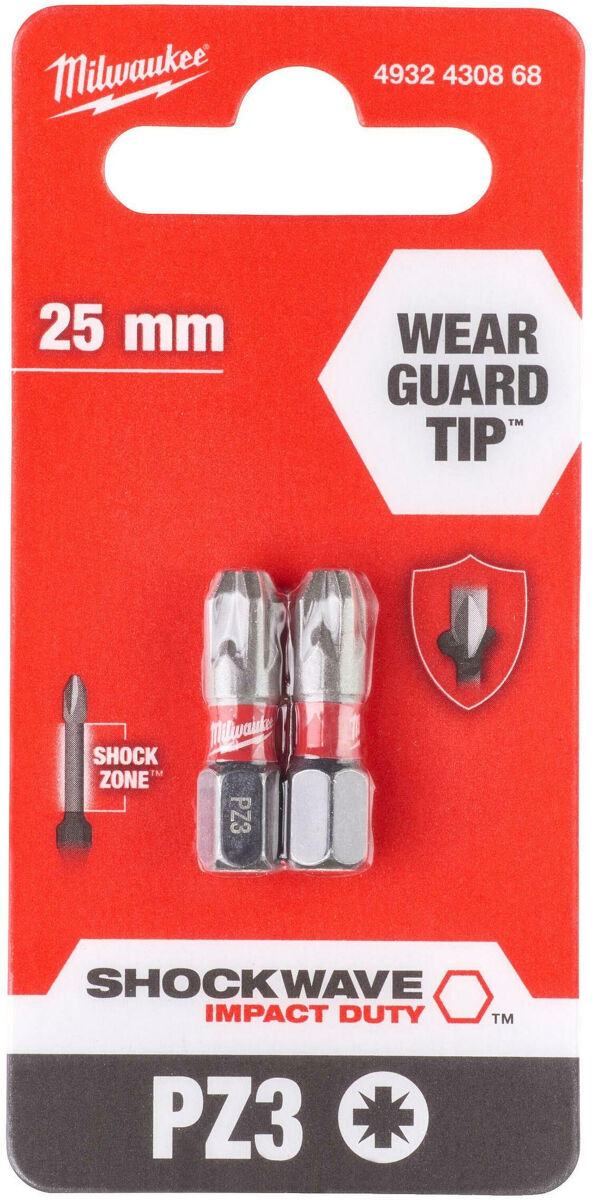 Битове PZ3 25mm SHOCKWAVE блистер 2бр - заменен