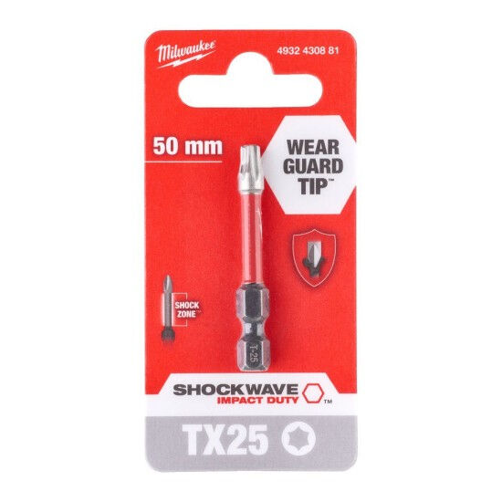 Бит TX25 50mm SHOCKWAVE блистер 1бр