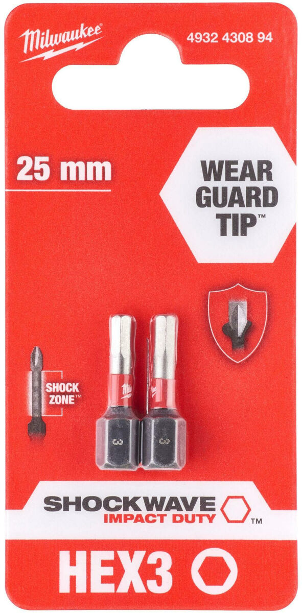 Битове HEX3 25mm SHOCKWAVE блистер 2бр - заменен