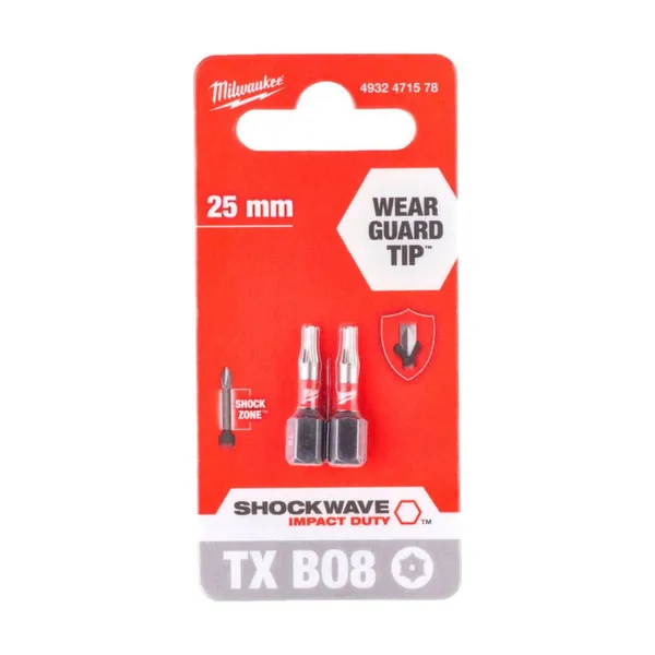 Битове TX BO8 25mm SHOCKWAVE блистер 2бр - заменен