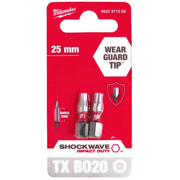 Битове TX BO20 25mm SHOCKWAVE блистер 2бр -заменен