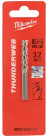 свредло за метал HSSG D338 3.2мм - 2бр.